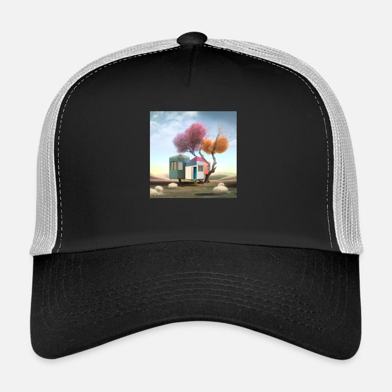 small haunted treehouse solitude surreal Trucker Cap