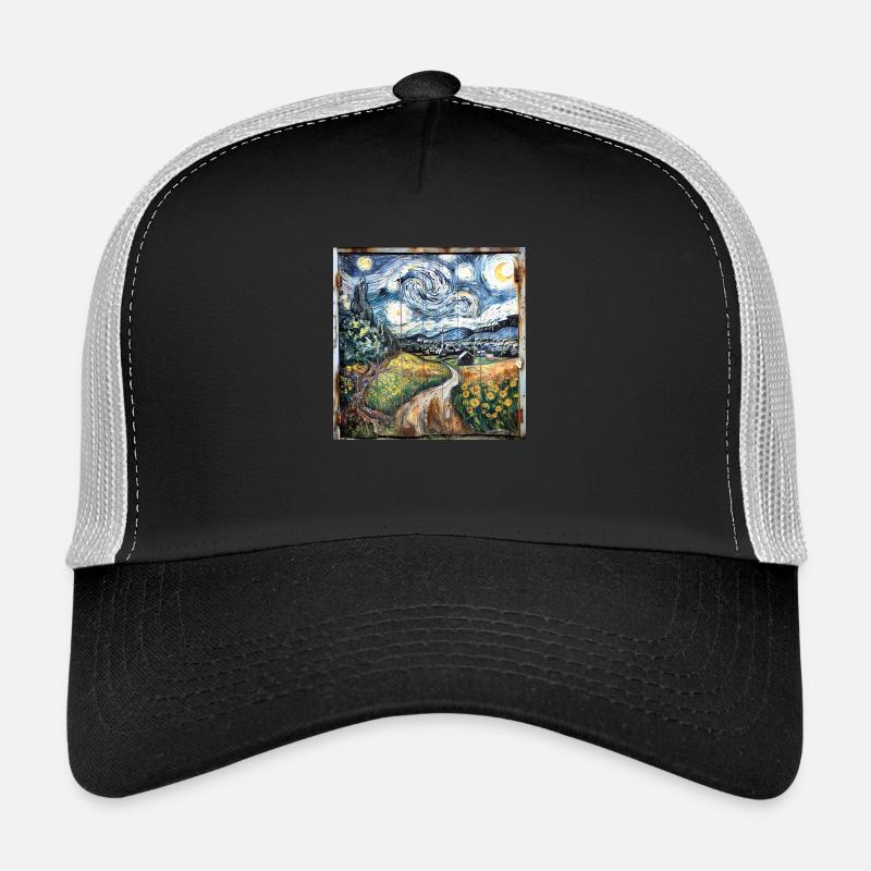 Graffiti Landscape Fields Rust Metal Urban - Trucker Cap - black/stone grey