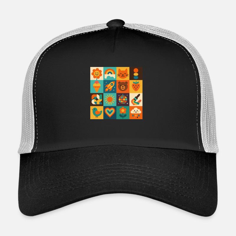 bunte Lebensfreude - Trucker Cap - Schwarz/Steingrau