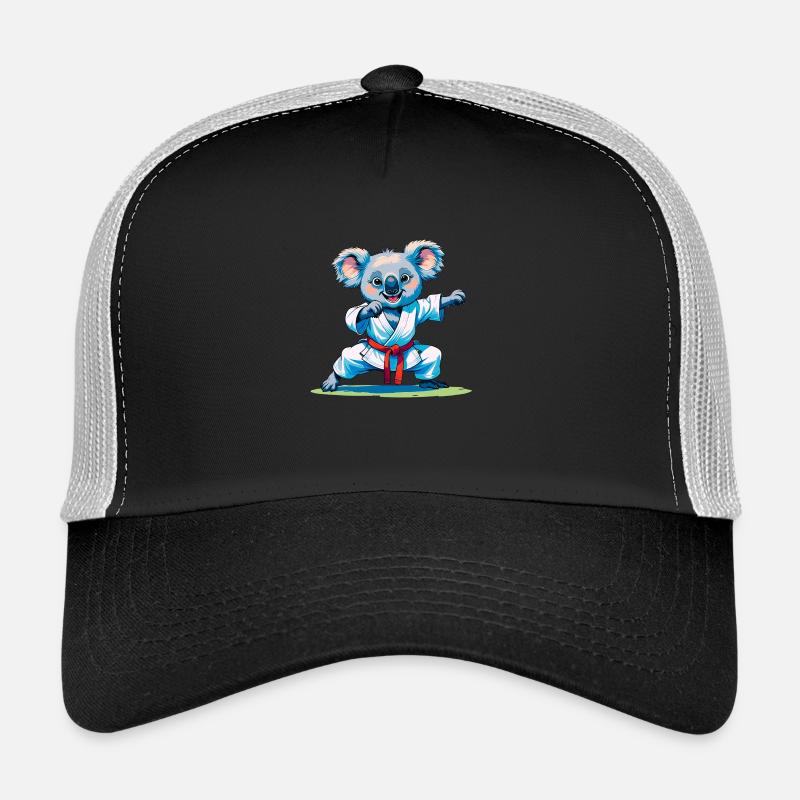 Koala beim Karate - Trucker Cap - Schwarz/Steingrau