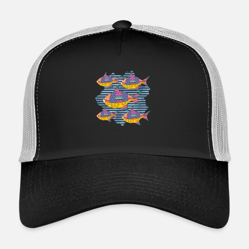 Poisson - Casquette trucker  - noir/gris pierre