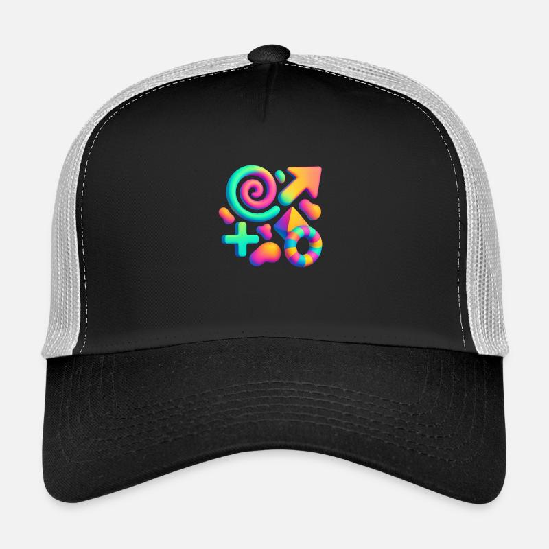Neon Dreams – 3D Abstract Shapes Explosion - Trucker Cap - black/stone grey