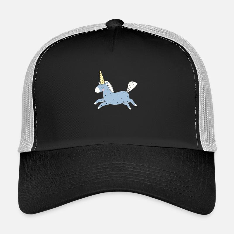 licorne mignonne en bleu Casquette trucker 