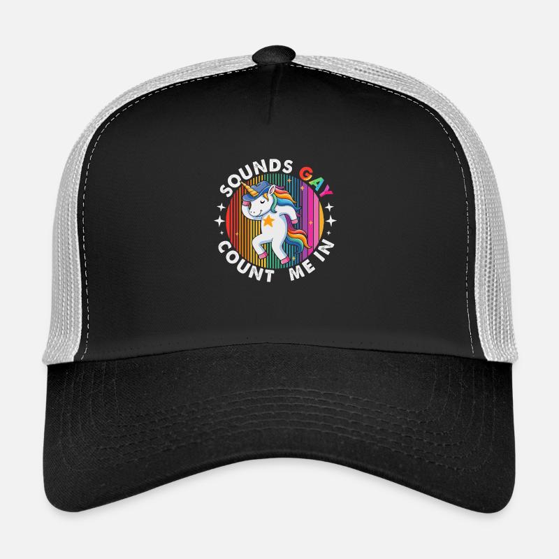 Tanzender Einhorn Cowboyhut - Trucker Cap - Schwarz/Steingrau