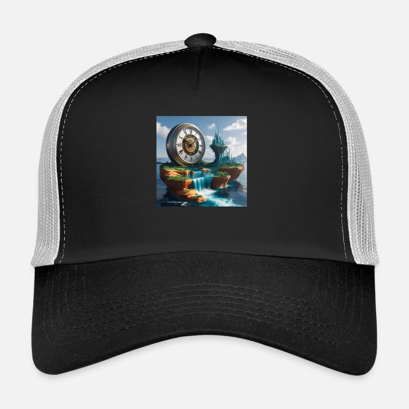 Kunst Uhr - Trucker Cap - Schwarz/Steingrau