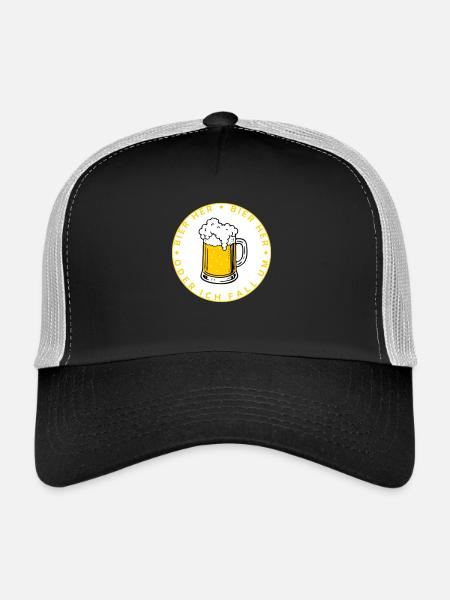 Bees here - Oder ich fall um! - Trucker Cap - black/stone grey - Front