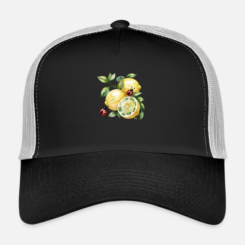 Motif coccinelle citron joyeux Casquette trucker 