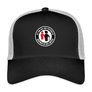 Rentner-Antifa - Trucker Cap - Schwarz/Steingrau - Vorne