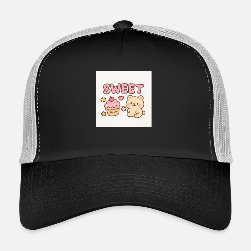Cupcake sucré - Casquette trucker  - noir/gris pierre