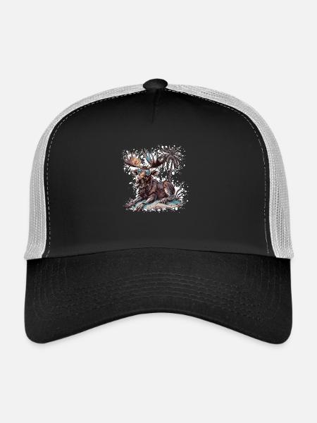 Palmier de l’île Moose - Casquette trucker  - noir/gris pierre - Devant