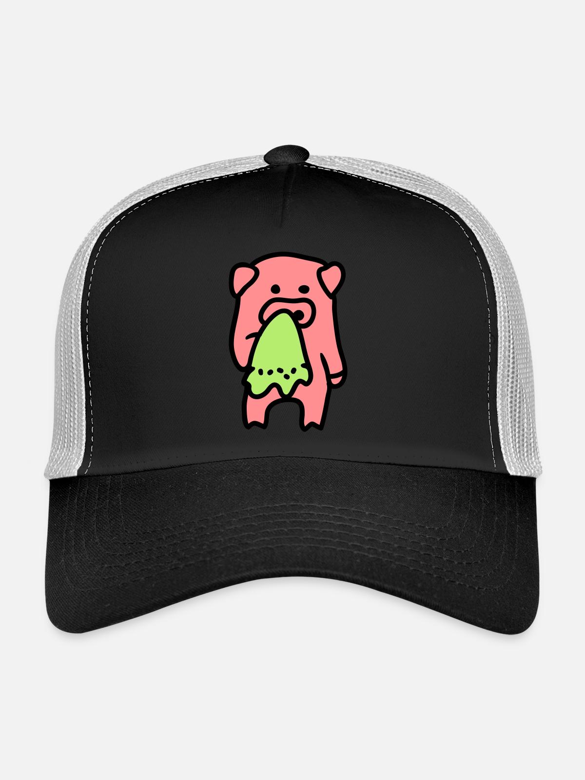 Pig sad / sick 3 - Trucker Cap - black/stone grey - Front