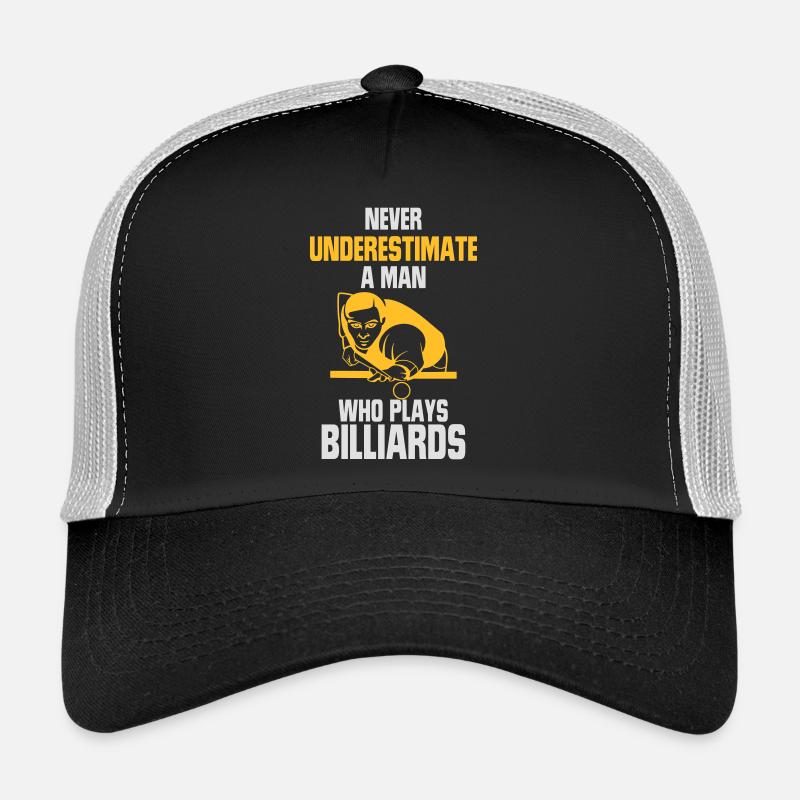 UNTERSCHÄTZE NIE EINEN MANN MIT BILLIARD KOE - Trucker Cap - Schwarz/Steingrau