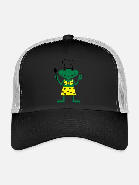 Cuire grenouille - Casquette trucker  - noir/gris pierre - Devant