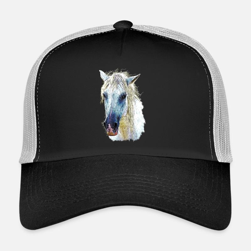 camarguepferd - Trucker Cap - Schwarz/Steingrau