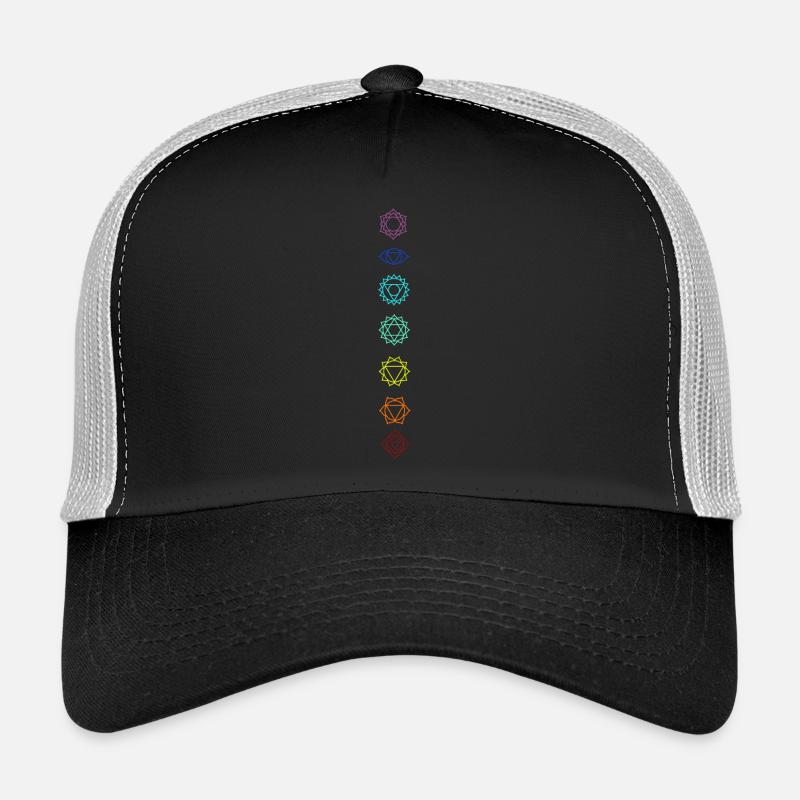Sept chakras - Casquette trucker  - noir/gris pierre
