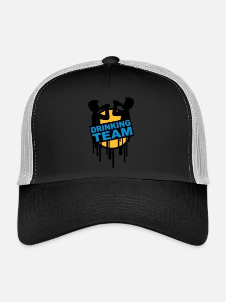 drinking_team_graffiti_stamp - Casquette trucker  - noir/gris pierre - Devant