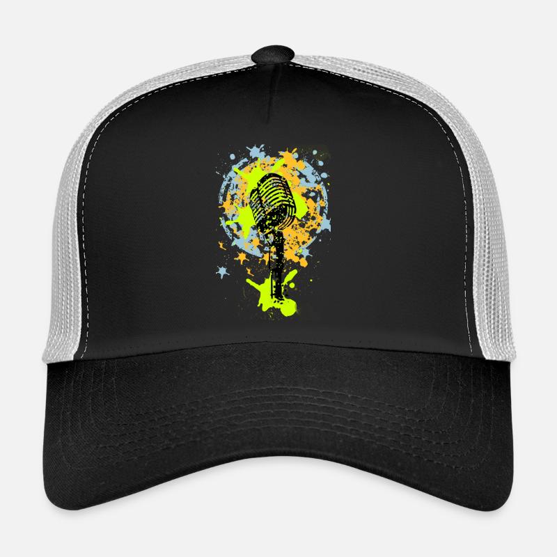 Vintage-Mikrofon lieben Musik Graffiti Trucker Cap