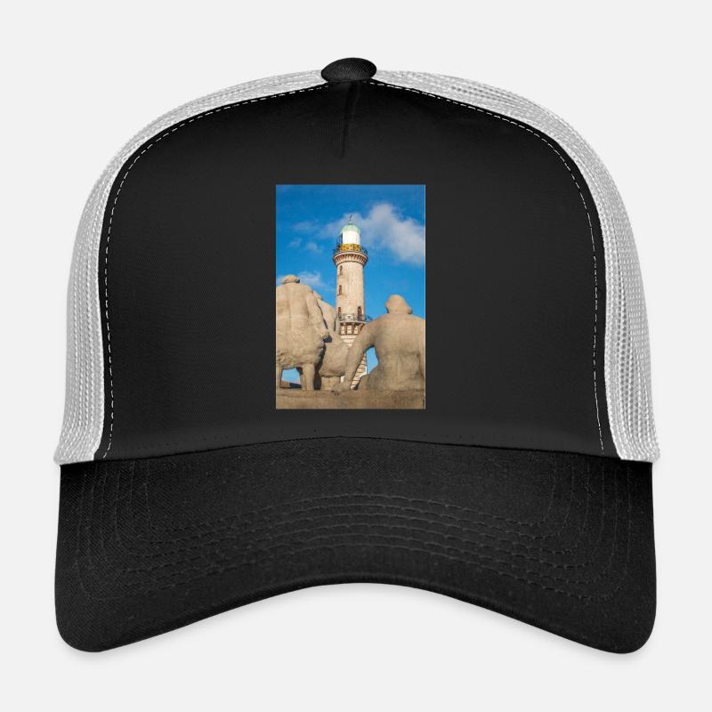 Leuchtturm Rostock Warnemünde - Trucker Cap - Schwarz/Steingrau
