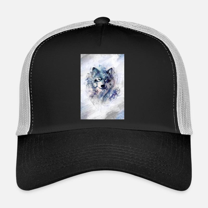 Wolf dans la tempête grey version Casquette trucker 