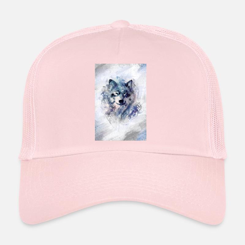 Wolf in a snowstorm grey version Trucker Cap