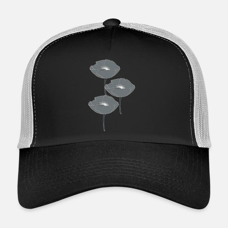 poppies grey Trucker Cap