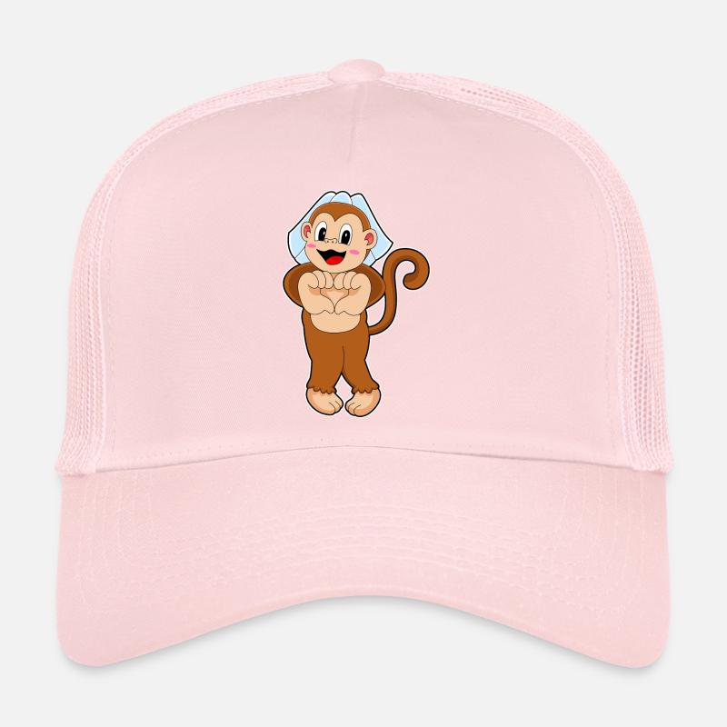 Affe Braut Schleier Hochzeit Trucker Cap