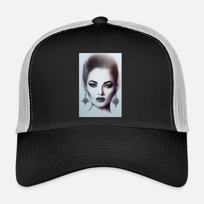 Femme avec des bijoux Casquette trucker 