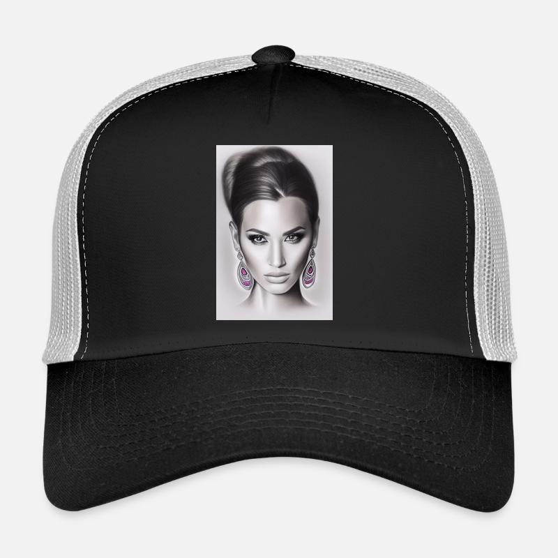 Frau mit Ohrring Trucker Cap
