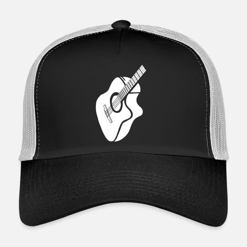 weiße Gitarre - Trucker Cap - Schwarz/Steingrau