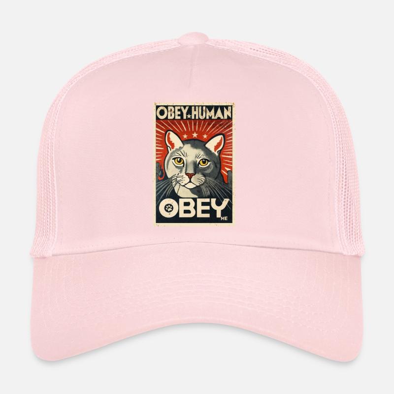 Obey Human affiche de propagande chat autoritaire Casquette trucker 