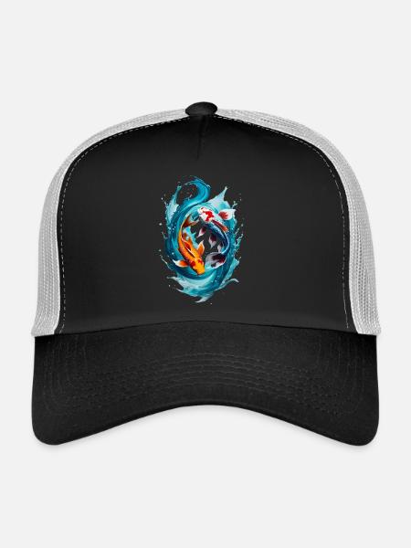 Pisces - Trucker Cap - black/stone grey - Front