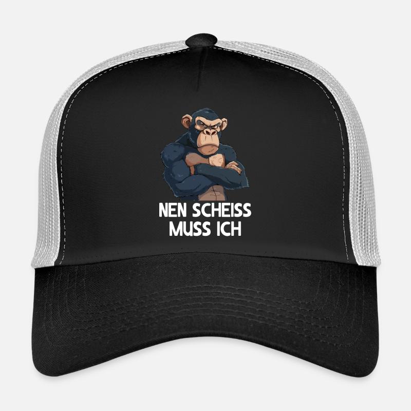 Schimpanse Affe Primat Nen scheiss muss ich Trucker Cap
