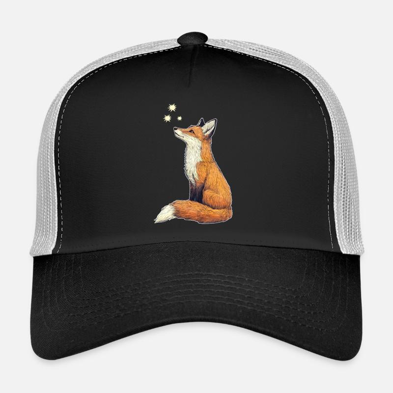 Fuchs mit Sternen - Trucker Cap - Schwarz/Steingrau