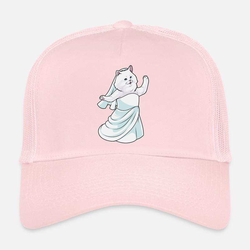 Chat persan robe de mariée Casquette trucker 