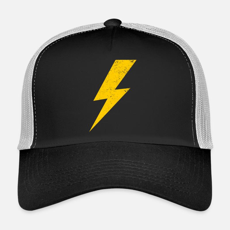 éclair jaune - Casquette trucker  - noir/gris pierre