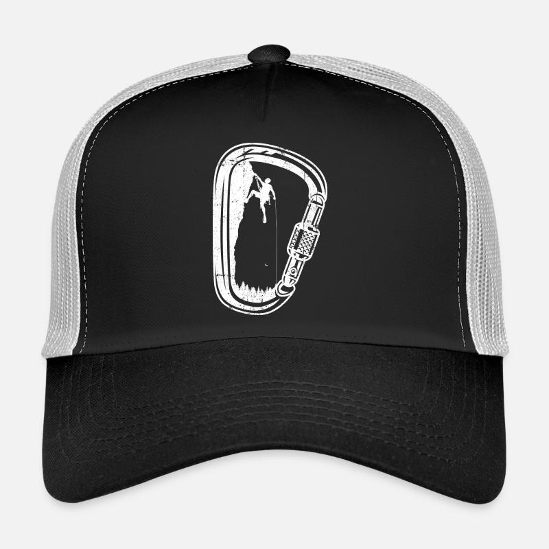 Climber Silhouette in Carabiner Trucker Cap