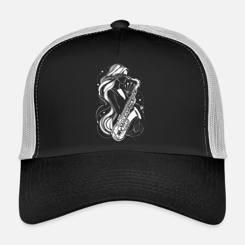 Weiblicher Saxophonist Trucker Cap
