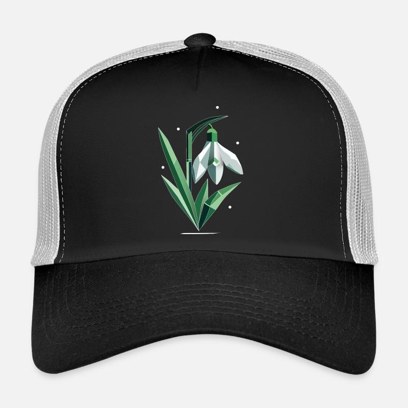 Délicate illustration polygonale de perce-neige Casquette trucker 