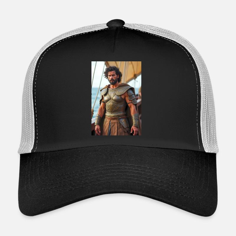 Odysseus, strong warrior at ship’s bow, cloak bill Trucker Cap