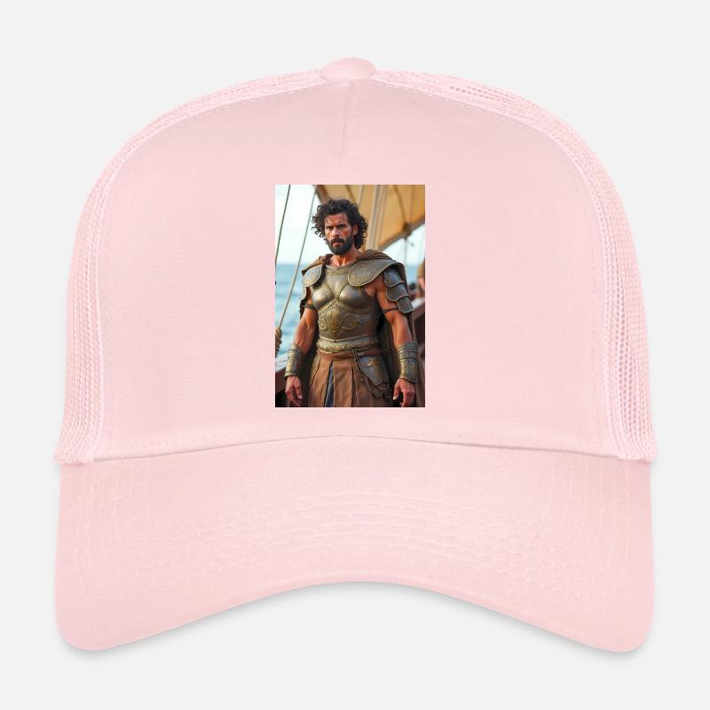 Ulysse, guerrier fort à la proue du navire, bec de cape Casquette trucker 