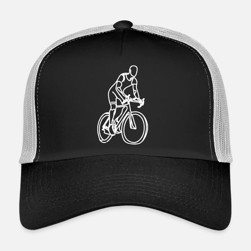 Cyclist Drawing Trucker Cap