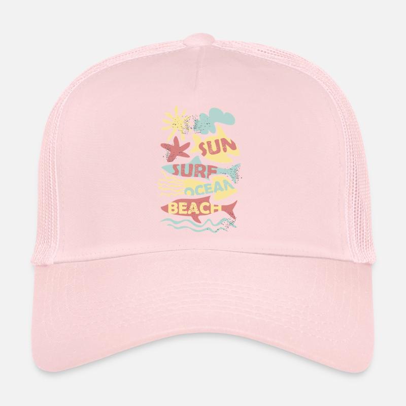 Surfing, sun, beach, sea and fun. Trucker Cap