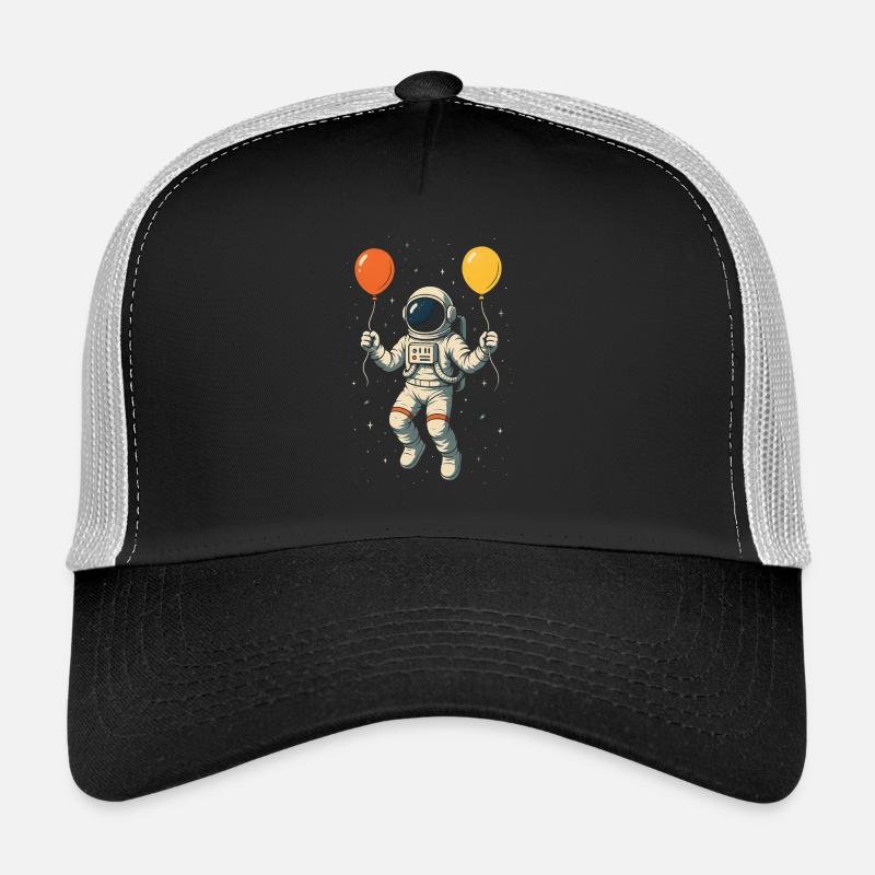 Astronaut mit bunten Luftballons Trucker Cap