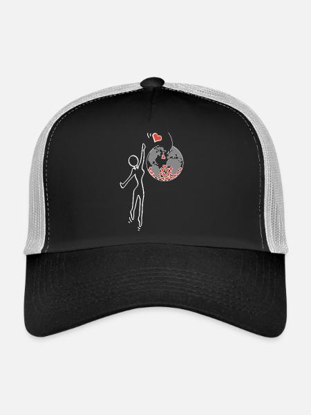 Give love - Trucker Cap - black/stone grey - Front