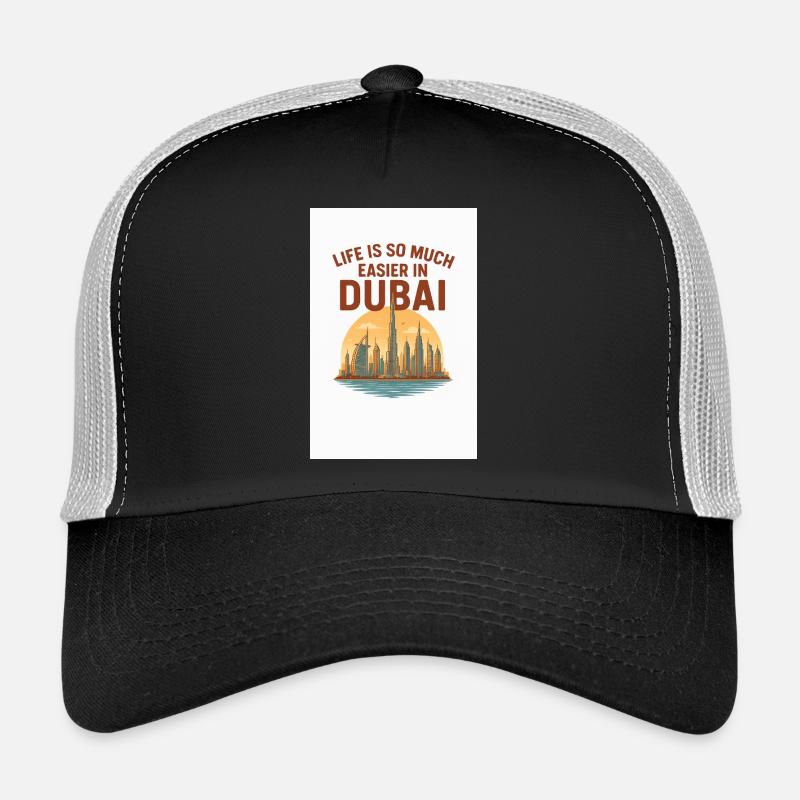 Easy dubai - Trucker Cap - black/stone grey