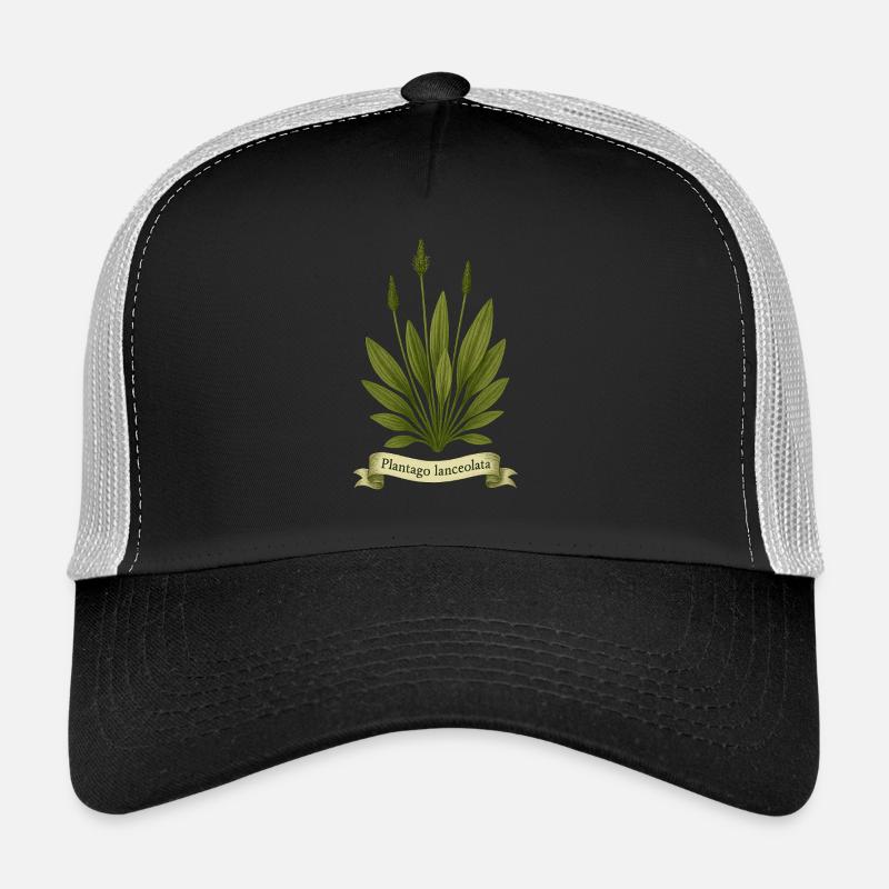 Plantago lanceolata Botanical Wild Herb Design Trucker Cap
