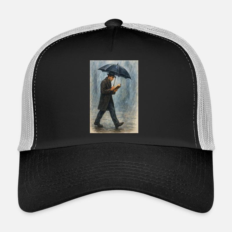 Reading in the rain - Trucker Cap - black/stone grey