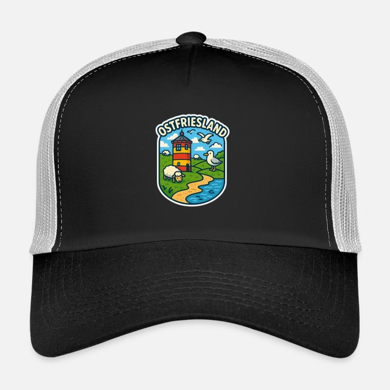 Ostfriesland - Trucker Cap - Schwarz/Steingrau