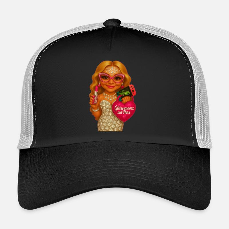 GlitzerMama mit Herz - Trucker Cap - Schwarz/Steingrau