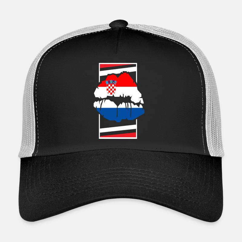 Kroatien - Trucker Cap - Schwarz/Steingrau